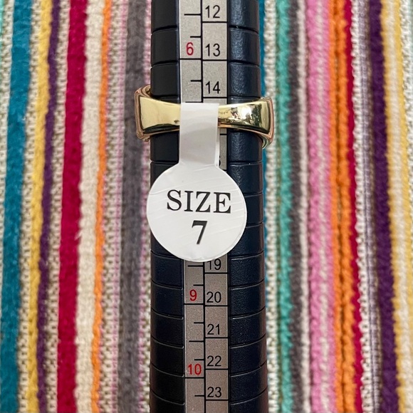 Iced Out Cuban Link Nail Ring 18K Gold Filled Designer Inspired Size 7 - Picture 5 of 10